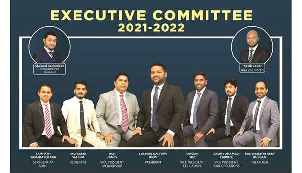 The executive committee members of Sri Lankan Toastmasters Club-Qatar for 2021-22. 
