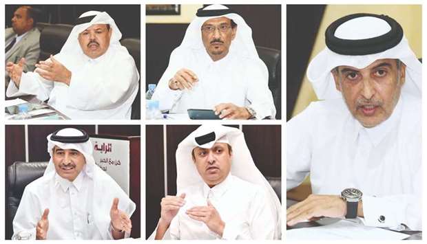 Clockwise from left: Dr Mohamed al-Mislmani, Dr Jassim al-Khayyat, Mohamed Saeed al-Hajiri, Hamad Rashid al-Kuwari, and Dr Ahmed al-Mohannadi
