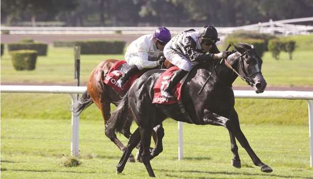 Christophe Soumillion rides Mangoustine to Criterium De Lyon victory, a listed contest for two-year-olds over mile, at Lyon-Parilly, France, on Thursday.