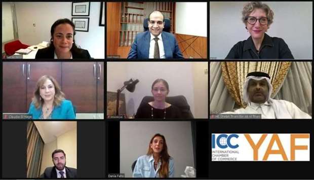 Participants of the webinar on u2018Women in Alternative Dispute Resolution-Inspiration and Empowermentu2019 organised by the International Chamber of Commerce Young Arbitrators Forum (ICC YAF).
