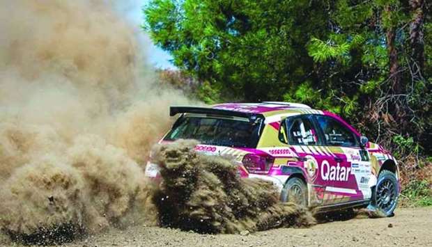 Nasser al-Attiyah in action during the Cyprus Rally Saturday