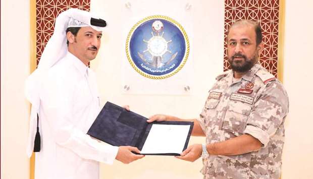 MoTCu2019s assistant undersecretary, Maritime Transport Affairs, Dr Saleh bin Fetais al-Marri received an honourary shield and an appreciation certificate from Commander of QENF HE Maj. Gen (Sea) Abdullah bin Hassan al-Sulaiti.
