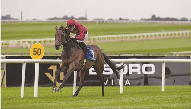Jockey Shane Crosse guided Qatar Racing Limited-owned Ruling to victory at the William Hill Ireland Double Your Odds Maiden at The Curragh, Ireland, on Sunday. (Racing Post)