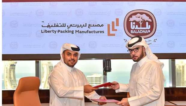 The MoU was signed by Baladnau2019s managing director, Ramez al-Khayyat, and Ali Hassan al-Emadi, vice chairman and CEO of Liberty Packaging.