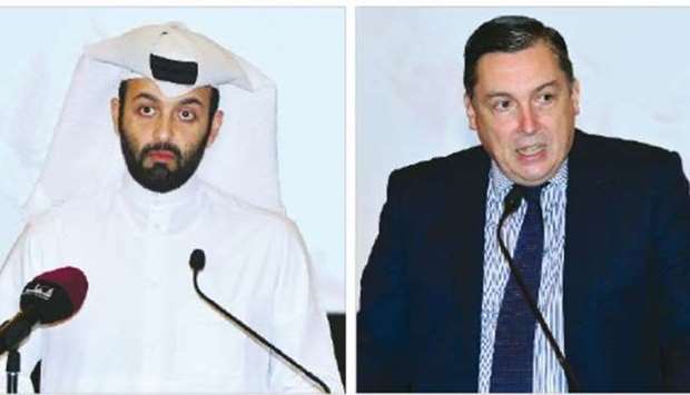 Qetaifan Projects managing director Sheikh Nasser bin Abdul Rahman al-Thani, and British ambassador Jon Wilks. PICTURES: Shaji Kayamkulam