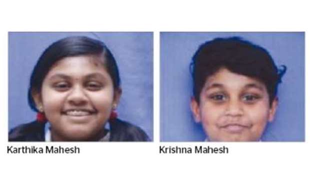 MES Indian School students Karthika Mahesh (XI) and Krishna Mahesh (VI) won first prizes in their respective category in the Aster Volunteers Interschool online drawing competition held recently.