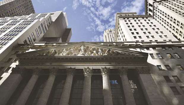 An external view of the New York Stock Exchange building. Investors are girding their portfolios for potential stock market volatility, even as equities hover near fresh highs after logging seven straight months of gains.