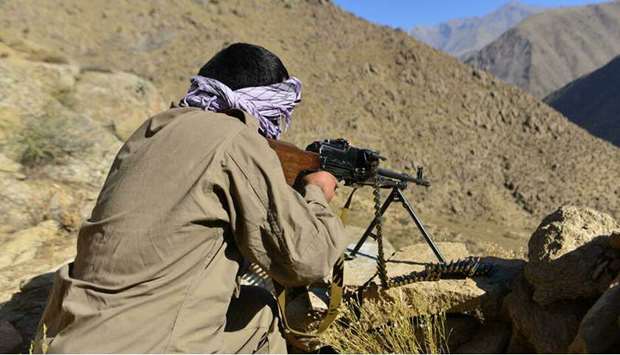 An anti-Taliban fighter takes part in military training in Panjshir Valley, which is the last holdout defying Taliban rule Ahmad. (AFP)