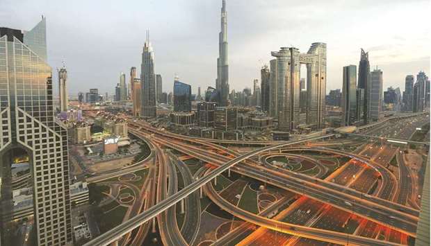 An aerial view of the Sheikh Zayed Road, following the outbreak of coronavirus disease in Dubai (file). The UAE u2013 which has been facing growing regional competition from Saudi Arabia u2013 will work on comprehensive economic agreements with countries showing high potential for growth, officials said on Sunday.