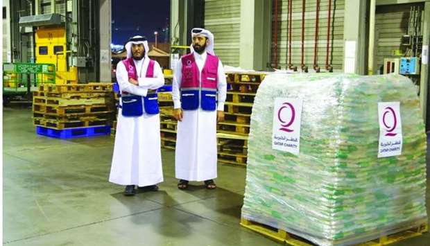 Delivered via Qatar Airways, the aid provides 15 tonnes of necessary foodstuffs to cover the needs of 10,000 families for a month. 