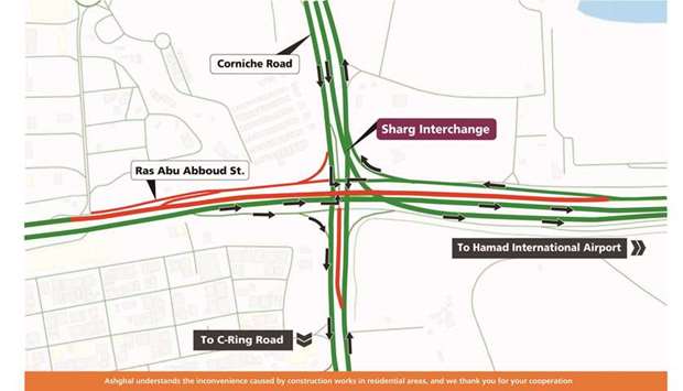 . During the diversion, Corniche Street and C-Ring Road will be used as alternative routes as shown on the map.