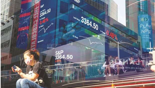 Monitors display S&P 500 market information at Morgan Stanleyu2019s headquarters in New York. Warnings are getting louder that the relentless run-up in US equity prices is set to falter. Strategists at Goldman Sachs, Morgan Stanley and Citigroup issued fresh missives on the potential for negative shocks to upend a streak of gains.