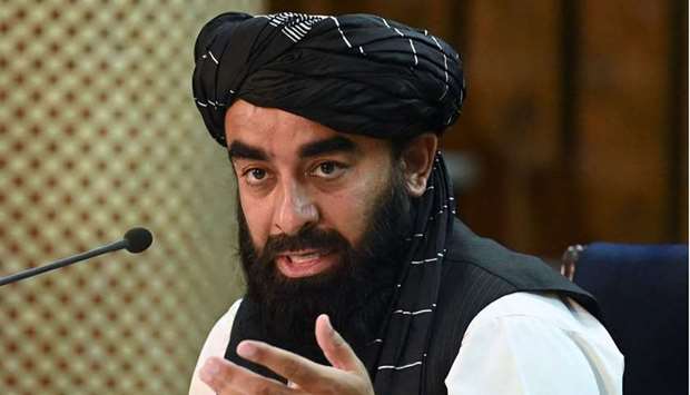 Taliban spokesperson Zabihullah Mujahid addresses a press conference in Kabul, Afghanistan, recently. (AFP)