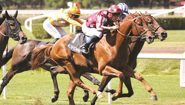 Trained by Henri Alex Pantall and ridden to success by Olivier Peslier, Mutabahi won his second race from only five starts this season.