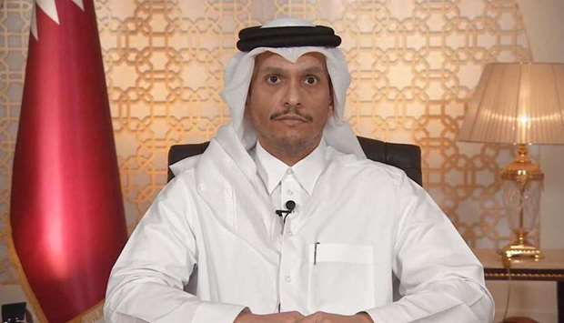 HE Sheikh Mohamed bin Abdulrahman al-Thani addressing the event.