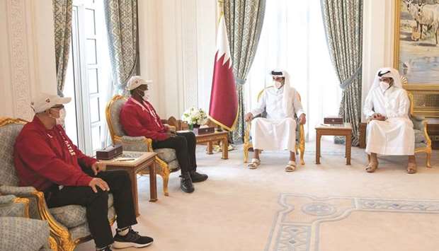 His Highness the Amir congratulated the hero and members of the Paralympic mission of Team Qatar (Al-Adaam) on the results they achieved during their participation at Tokyo 2020 Paralympic Games, wishing them more sport achievements.