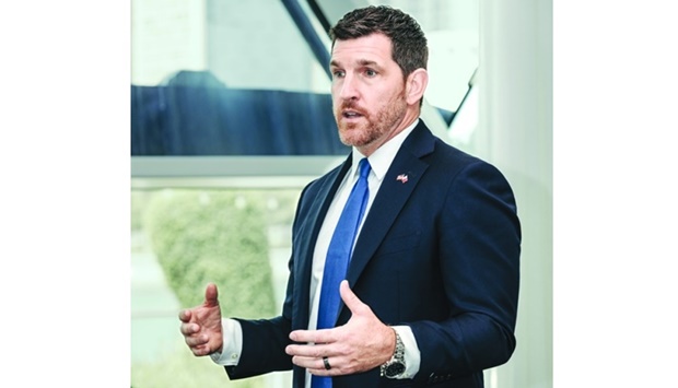 USQBC president Scott Taylor delivering a speech during his visit to Doha.