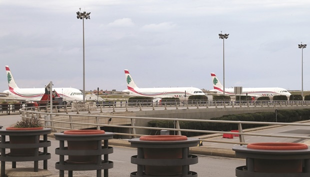 Passenger aircraft operated by Middle East Airlines sit on the tarmac at Rafik Hariri International Airport in Beirut, Lebanon (file). During pre-Covid, the industry in the Middle East generated $213bn in revenues, accounting for 6% global economic activity. The sector generated over 3mn jobs until 2019 in the Middle East.