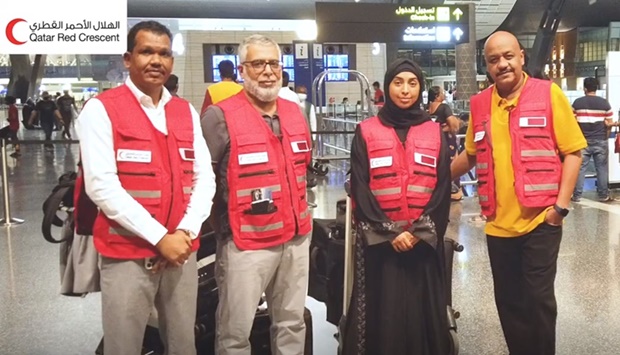 The QRCS team at Hamad International Airport, before leaving for Sudan