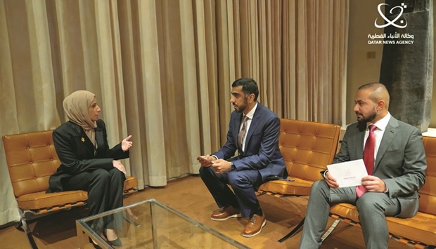 HE the Minister of Education and Higher Education Buthaina bint Ali al-Jabr al-Nuaimi speaking to QNA.