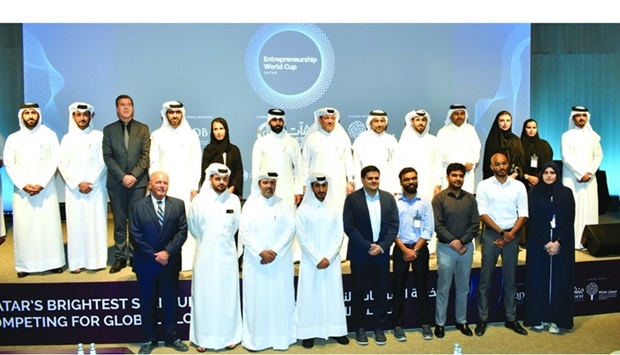 The participants and winners of the u2018Entrepreneurship World Cupu2019 national qualifiers competition, which was organised by Qatar Development Bank (QDB) in Doha. PICTURE: Thajudheen