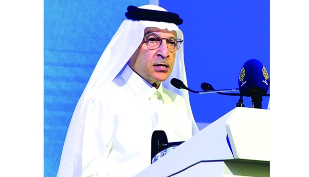 Qatar Airways Group Chief Executive HE Akbar al-Baker speaking at the IATA World Financial Symposium in Doha Wednesday. PICTURE: Shaji Kayamkulam