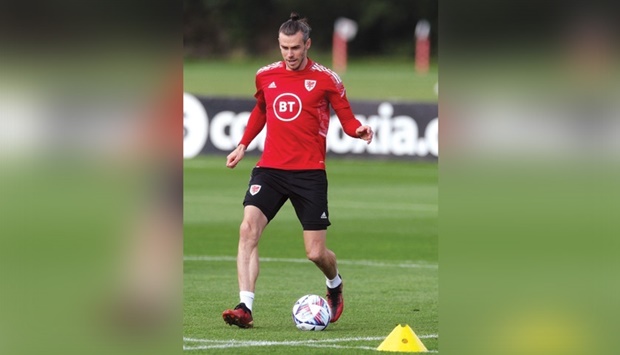 Walesu2019 Gareth Bale during a training session at the Vale Resort, Hensol, in Wales yesterday. (Reuters)
