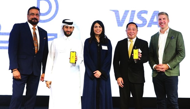 From left: Dr Sudheer Nair, country manager for Qatar-Visa; Dr Abdulmohsin al-Yafei, COO and co-founder of CWallet; Dr Saeeda Jaffar, senior vice-president and Group Country manager for GCC-Visa, Michael Javier, CEO and founder of CWallet; and Alex McCrea, vice-president and head of Digital Partnerships and Ventures in Central and Eastern Europe, Middle East and Africa-Visa.