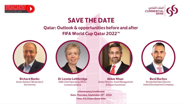 Key speakers from the Bank and others will share their perspectives on what the World Cup means for Qatar, for its businesses and for its allocation of capital on the global markets on online Euromoney Livestream.
