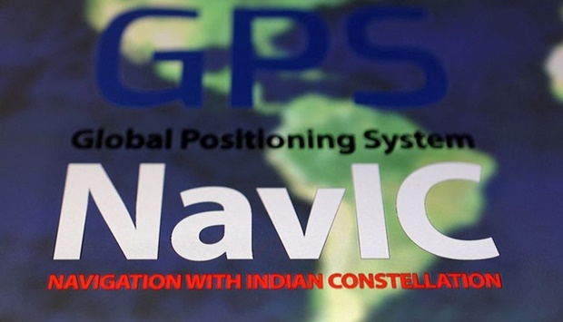 NavIC (Navigation with Indian Constellation) and GPS (Global Positioning System) logos are seen in this illustration taken recently. (REUTERS)