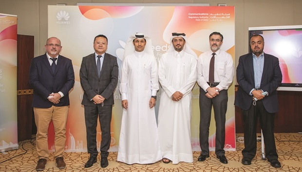 Huawei and CRA officials during the launching of the 2022 edition of the annual Huawei u2018Seeds for the Futureu2019 programme in Qatar.