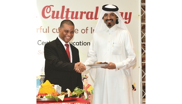 Indonesian ambassador Ridwan Hassan with Qatar-Indonesia Business Council Farhan al-Sayed at the recently held Indonesian Cultural Day. PICTURE: Shaji Kayamkulam