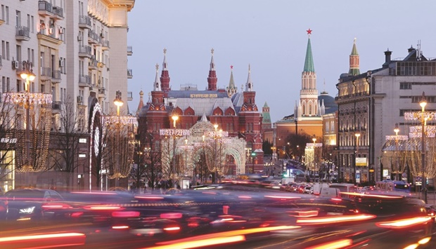 Tverskaya Street and the State Historical Museum in Moscow. Russia may face a longer and deeper recession as the impact of US and European sanctions spreads, handicapping sectors that the country has relied on for years to power its economy,  according to an internal report prepared for the government.