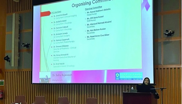 A presentation at the Breast Cancer Conference.