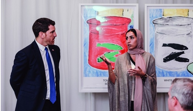 Sheikha Mayes bint Hamad al-Thani, USQBC managing director in Qatar, and USQBC president Scott Taylor during a lunch networking event held recently in Doha.