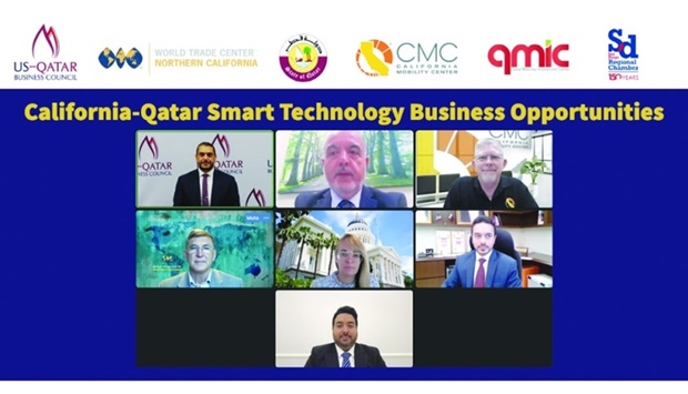 Participants of the u2018California-Qatar Smart Technology Business Opportunitiesu2019 webinar hosted by the US-Qatar Business Council and its partners.