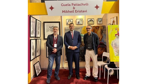 Georgian ambassador Nikoloz Revazishvili with artists Guela Patiachvili and Mikheil Eristavi at S'Hail