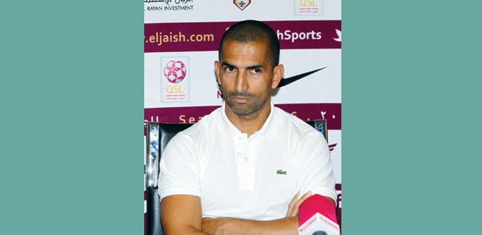 El Jaish coach Sabri Lamouchi during the pre-match press conference yesterday.