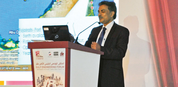 Navjot Singh speaking at the Gulf Engineering Forum.