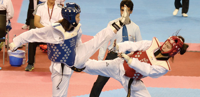 Action from one of the bouts yesterday.