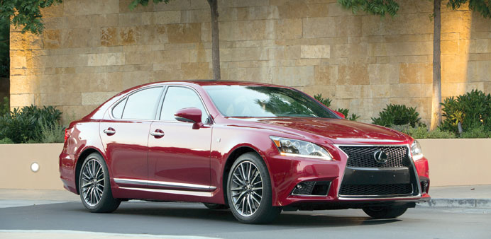 * The 2013 Lexus LS 460u2019s F Sport package includes 19-inch, 10-spoke wheels; grille inserts; and a lowered suspension.