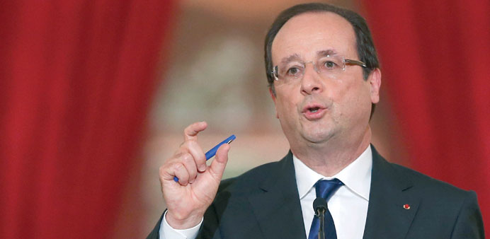 Hollande: would not tolerate resistance.
