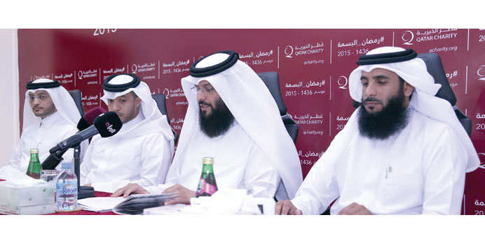 Qatar Charity officials announcing the Ramadan campaign yesterday.