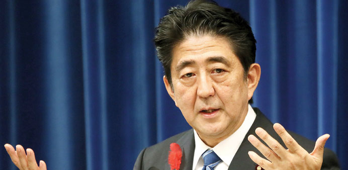 Abe: Facing protest rallies.