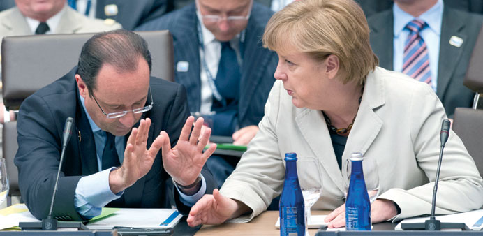    Hollande and Merkel, the two driving forces in the trade bloc, may find it harder to deliver.