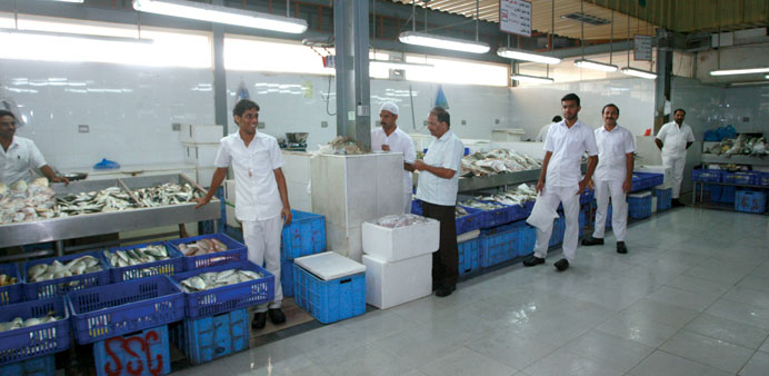 A view of some fish stalls at Dohau2019s Central Market. PICTURE: Jayaram