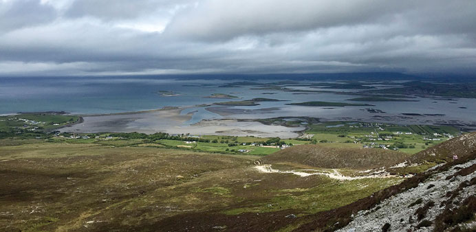 VANTAGE POINT: The islands of Clew Bay as seen from partially up Croagh Patrick.