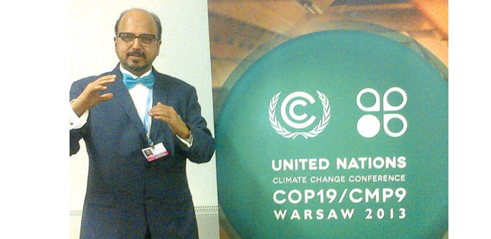 Seetharaman speaking at COP19 in Warsaw, Poland.