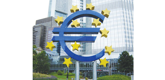 The ECB headquarters in Frankfurt. ECB says the European financial sector is showing signs of healing.