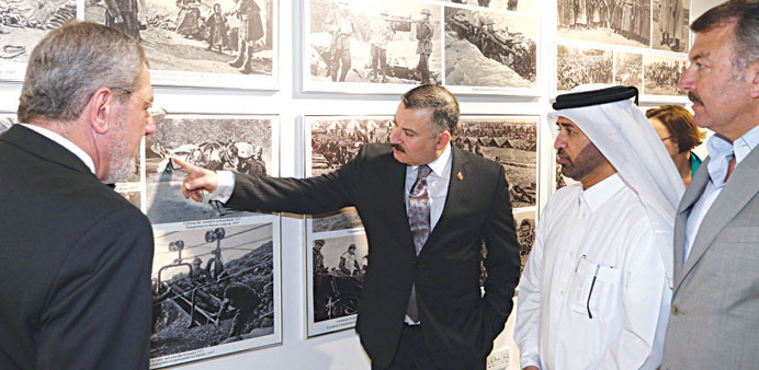 Dr al-Sulaiti and other dignitaries at the exhibition.